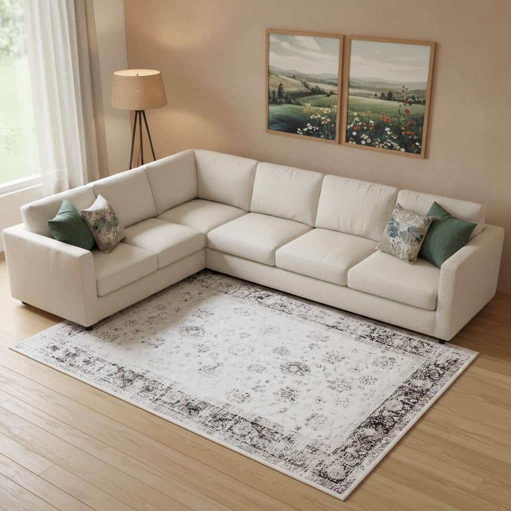 HomeRoots Tropical Floral Casual Rectangle Area Rug - 6' X 9'