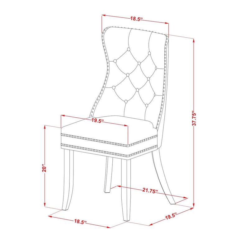 Rectangle Dining Set - 9 Piece Kitchen Table with 8 Chairs - Linen White Modern Dining Room Set