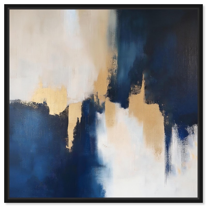 Indigo Aurelian Canvas by Art Remedy - 16" x 16" - Black