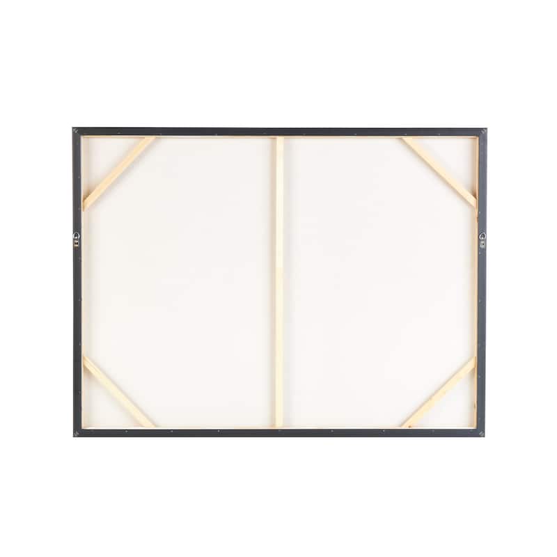 Gold Canvas Paint Splatter Forest Landscape Framed Wall Art