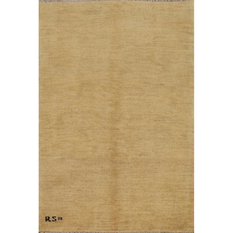 Contemporary Gabbeh Oriental Foyer Rug Handmade Modern Wool Carpet - 2'7"x 4'1"
