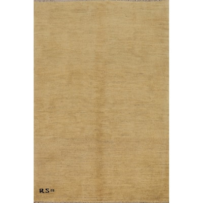 Contemporary Gabbeh Oriental Foyer Rug Handmade Modern Wool Carpet - 2'7"x 4'1"
