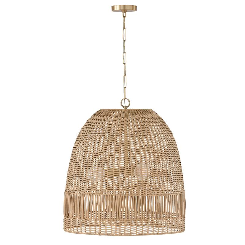 Naomi 3-light Hanging Pendant - Matte Brass