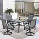 preview thumbnail 16 of 92, Versatile Outdoor Dining Sets w Swivel/Folding Chairs & Steel Slat Table and HDPE Dining Table Set for Gardens, Patios