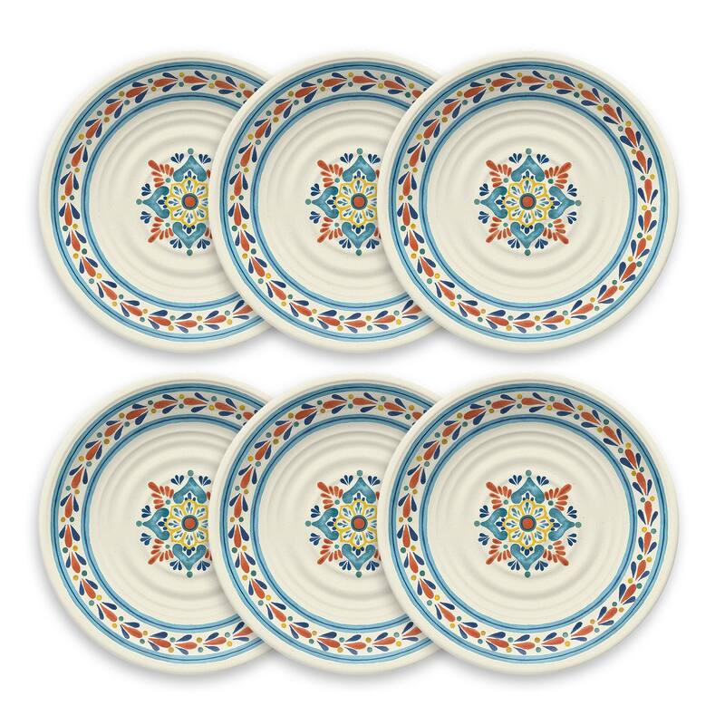Abode Homewares by TarHong La Cena Medallion Dinner Plate, 10.5 x 0.9", Set of 6