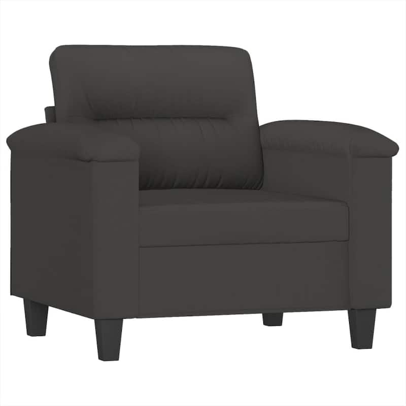 vidaXL Couch Modern Accent Upholstered Chair with Footstool Microfiber Fabric