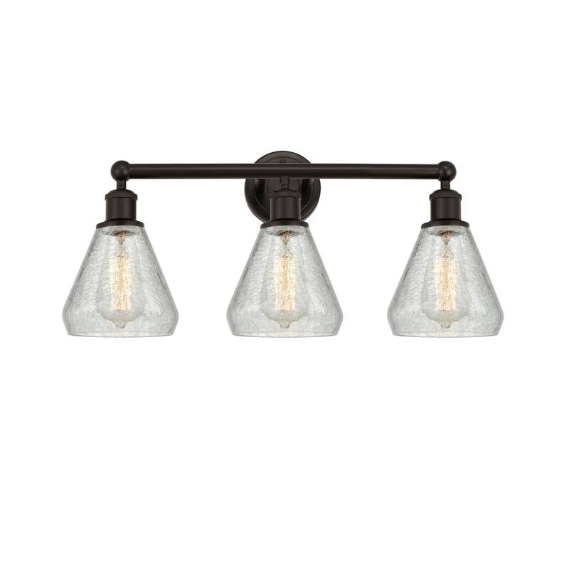 Innovations Lighting 616-3W-13-24 Conesus Vanity Conesus 3 Light 24" - Oil Rubbed Bronze / Clear Crackle