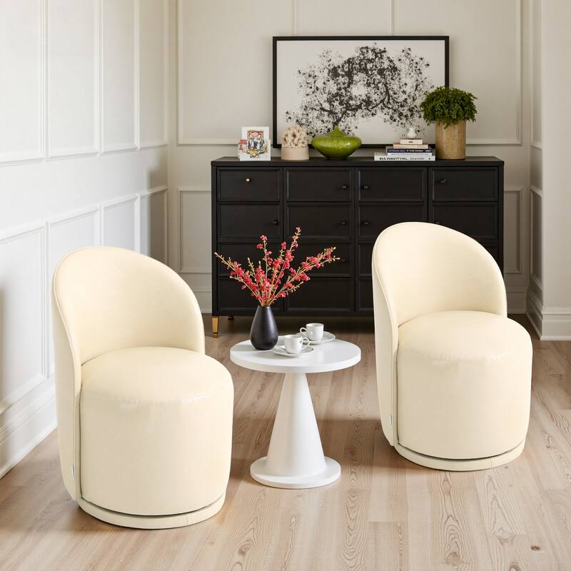 Modern Armless 360-Degree Swivel Dining Chair Barrel Chair