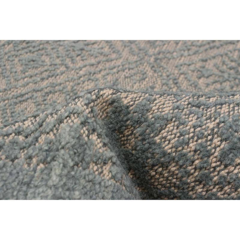 ECARPETGALLERY Hand-knotted Tangier Light Blue Wool Rug - 7'8 x 9'8