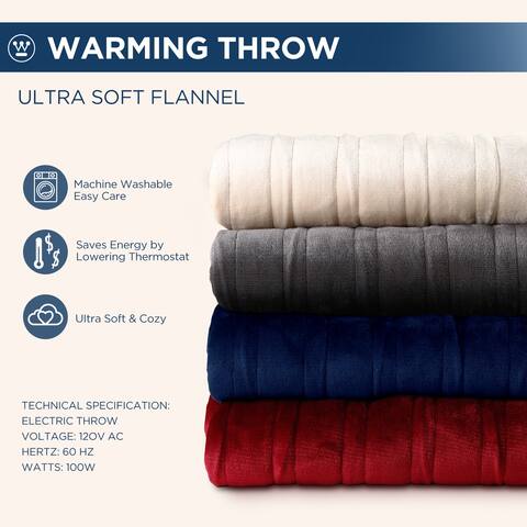 Westinghouse Electric Blankets Flannel Heating Blanket - Overstock