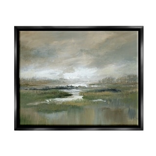 Stupell Rural Stream Nature Landscape Framed Floater Canvas Wall Art by ...