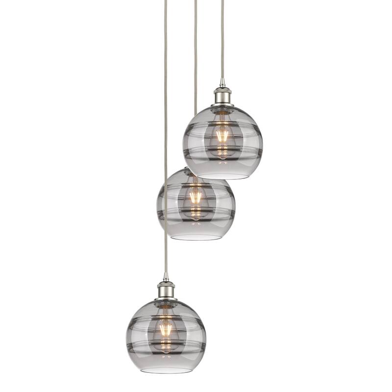 Innovations Lighting 113B-3P-30-15 Rochester Pendant Rochester 3 Light - Polished Nickel / Smoked