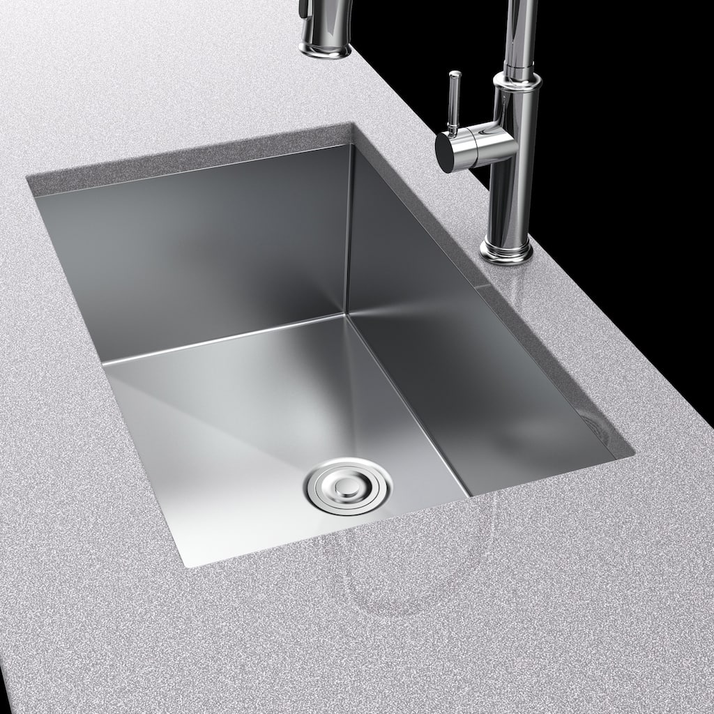 Topcraft Undermount Stainless Steel Sink Kitchen with Drain and Grid - 26*18