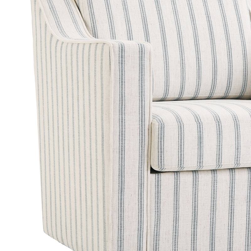 30'' W Vegan Leather/ Chenille Swivel Accent Chair