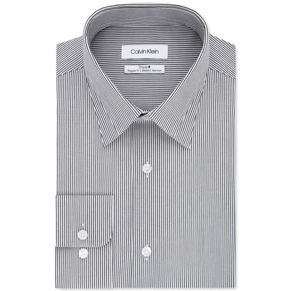 Calvin Klein Men's Stretch Stripe Dress Shirt Smokey Blue Size 15.5X34-35 -  Bed Bath & Beyond - 40640651