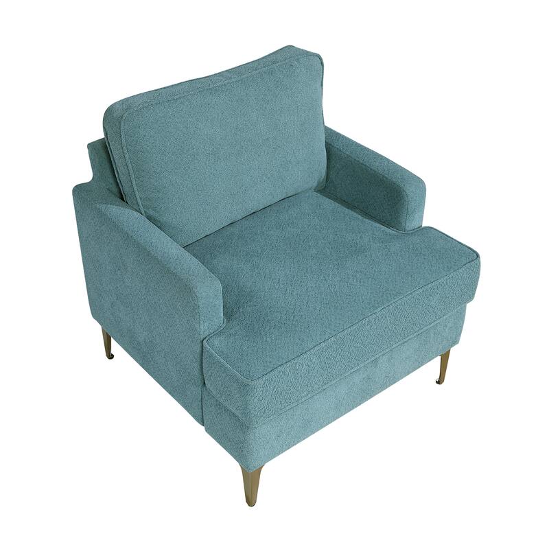 Grove 28.5" Chenille Accent Chair - Brushed Gold Finish Metal Legs