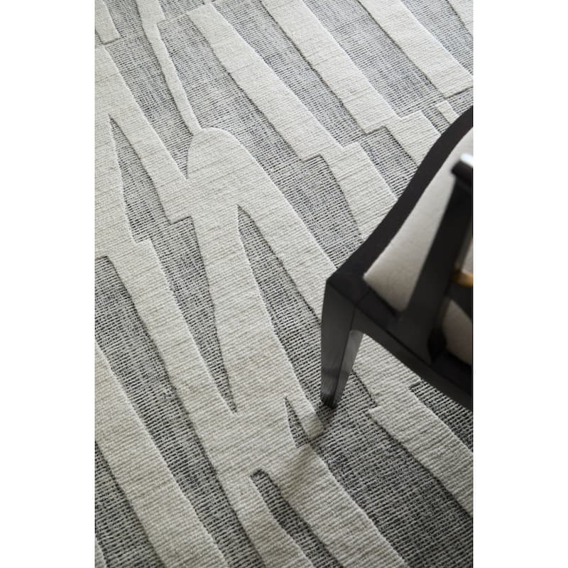 Grand Bazaar Callum Hand Woven Abstract Modern Area Rug - 10' x 14' - Gray/Ivory