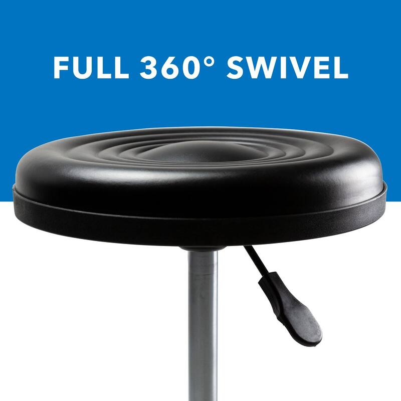Mount-It! Height Adjustable Stool with Wheels | MI-930 - Black