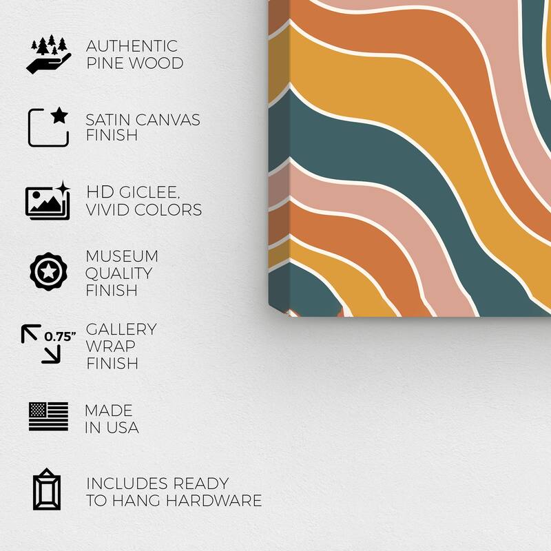 Wynwood Studio Canvas Abstract Fettuccini in Earth Tones Brown and Ochre Modern & Contemporary Wall Art Canvas Print