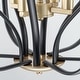 preview thumbnail 8 of 10, 4-Light Mid-Century Modern Black and Gold Linear Geometric Pendant Light - 17.72 in. W x 20.47 in. D x 20.47 in. H