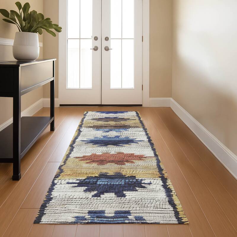 Premium Washable Super Soft Southwest Global Mayfield Rug - Gold - 2'3" x 7'6"