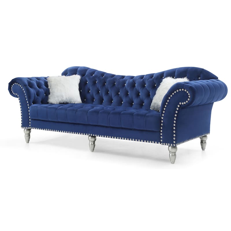 Wilshire Velvet Tufted Sofa - Blue