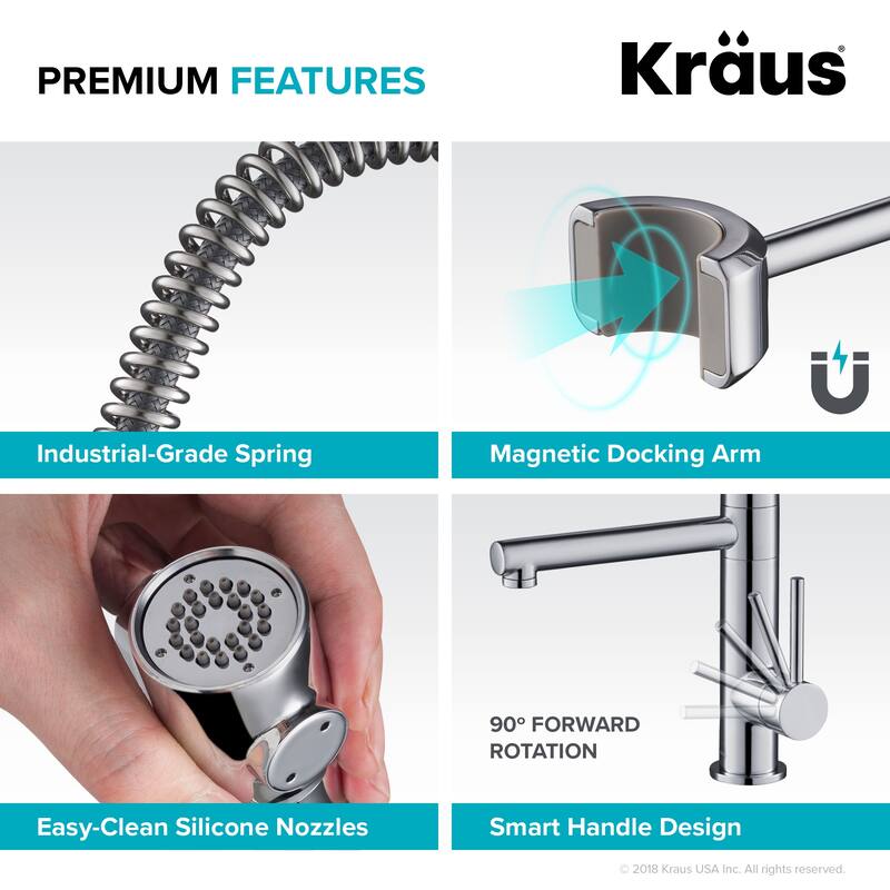Kraus Artec 2-Function Commercial Pulldown Pot Filler Kitchen Faucet