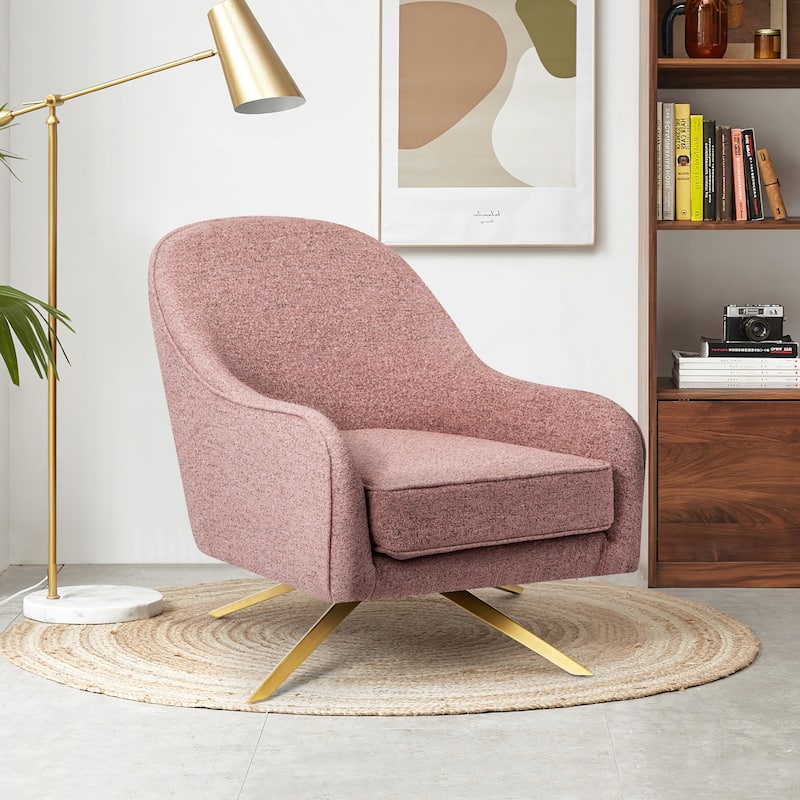 VredHom Modern Swivel Accent Chair with Stainless Steel Legs