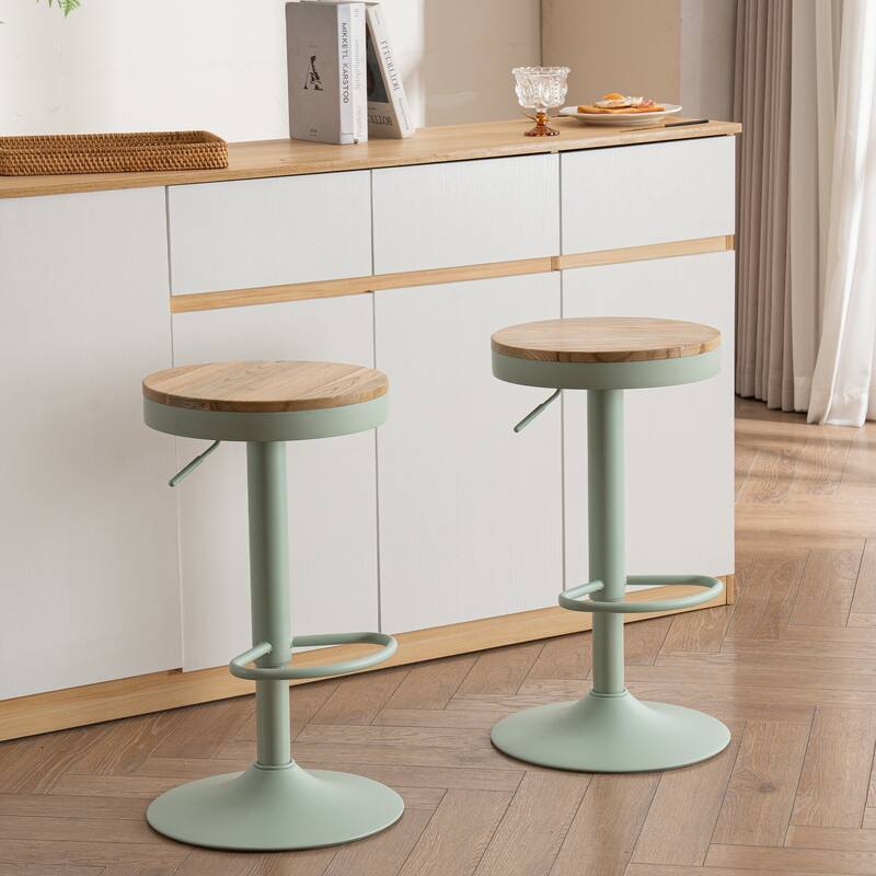 Bar Stools set of 2, Swivel Bar Chairs with Footrest for Kitchen Island