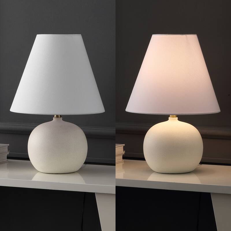Asher 18.25" Minimalist Scandinavian Resin/Iron Gourd LED Table Lamp (Set of 2), by JONATHAN Y
