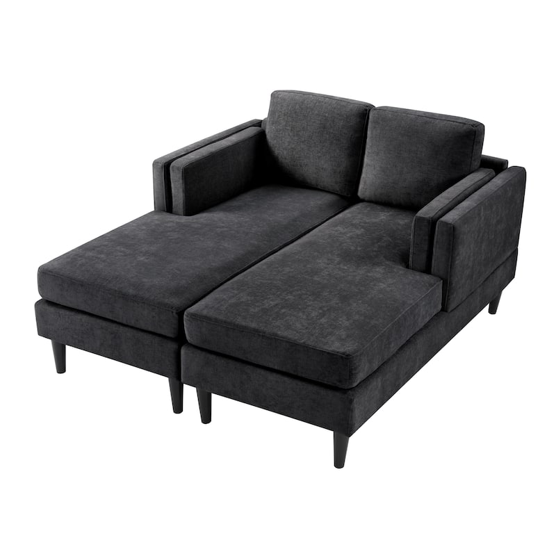 Christopher Knight Home - Alora Modern Upholstered Chaise Lounge Sofa Bed with Dual-Layer Armrests and Flexible Layout Design