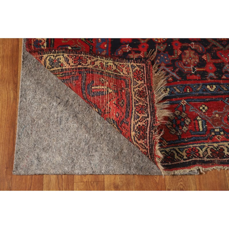 Hand Knotted Oriental 100% Wool Carpet Traditional Geometric Navy Blue & Blues Bidjar Area Rug - 6' 4'' X 4' 2''