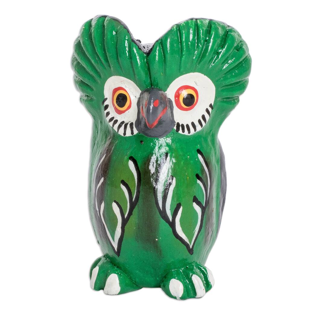 Novica Handmade Wise Tecolote Ceramic Figurine