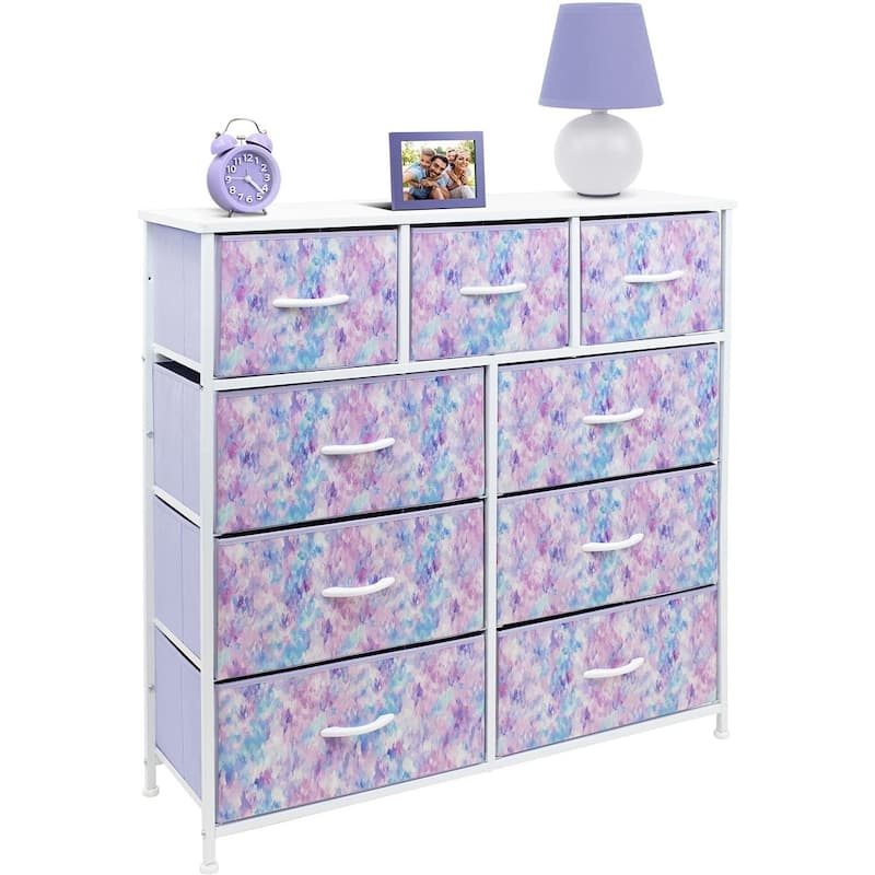 Modern Color Print 9-cubby Storage Tower