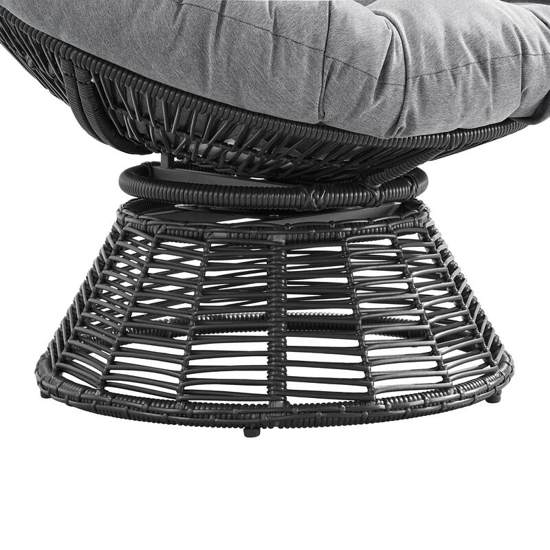 Corvus Holbaek Swivel Papasan Wicker Chair with Cushion