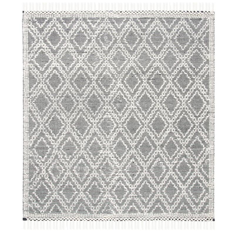 SAFAVIEH Handmade Natura Etti Moroccan Wool Rug - 6' Square - Ivory/Black
