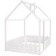 preview thumbnail 6 of 11, Full Size Wooden House Bed Frame with Fence for Kids and Teens, Sturdy Pinewood Construction