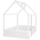 preview thumbnail 60 of 60, Kids Wood Bed, House Bed Frame with Fence-Shaped Guardrails for Teens Girls Boys, Slats are not Included