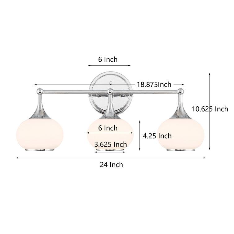 Acroma Aged Brass/Polished Chrome Finish Modern Globe Vanity Light