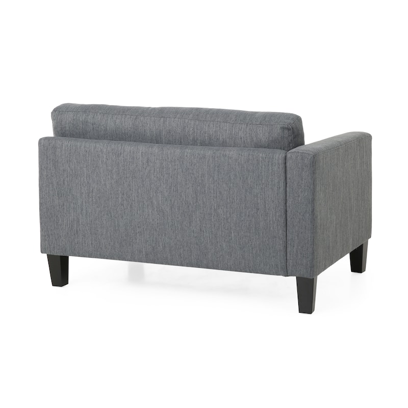 Fabric Upholstered Sofas Small Space Loveseat Sofas Lounge Armrest Couch w/ Wood Legs 101" Long Couches for Living Room