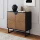 preview thumbnail 76 of 85, Nathan James Enloe Rustic Doors Metal Base Free Standing Modern Storage Cabinet for Entryway Single - Rustic Brown/Black