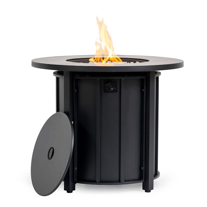 30" Propane Round Steel Gas Fire Pit with 50000 BTU