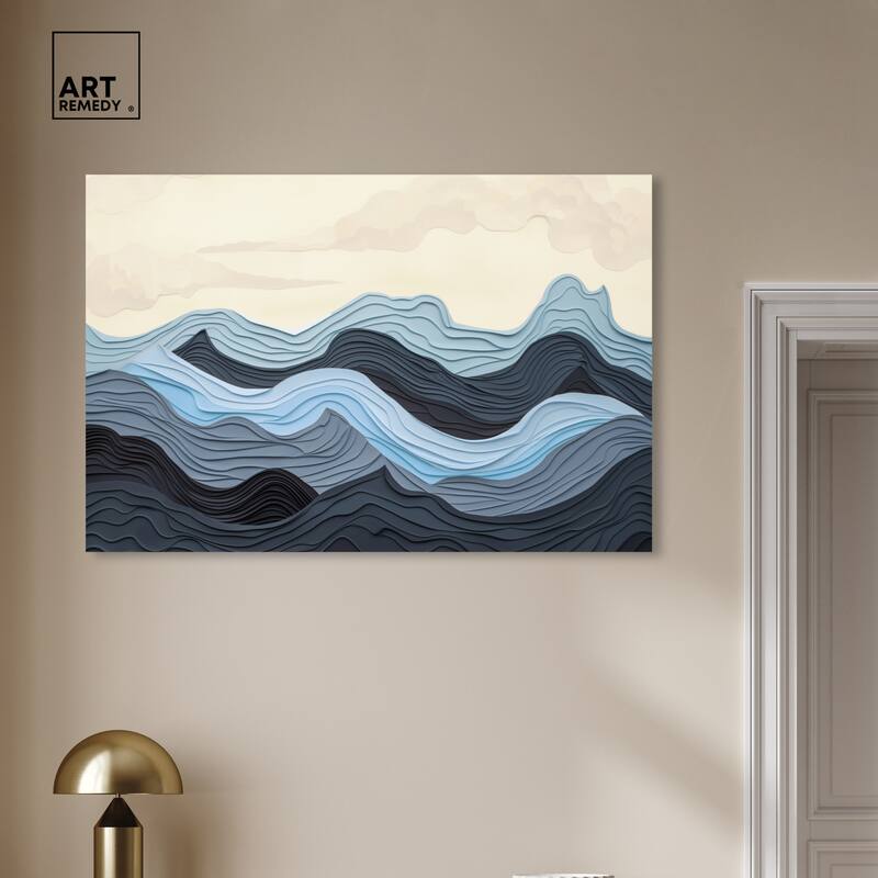 Art Remedy Waverly Gallery Wrapped Blue Abstract 1 Piece Canvas Wall Art