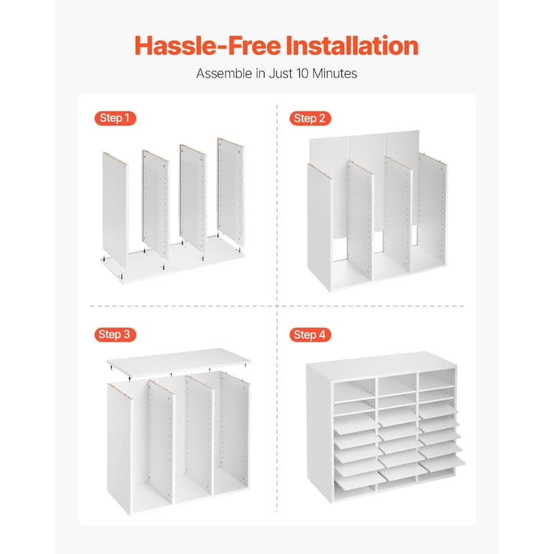 Multi-Purpose Office Literature Organizers with 24 Compartments and Adjustable Shelves Perfect Addition to Any Space