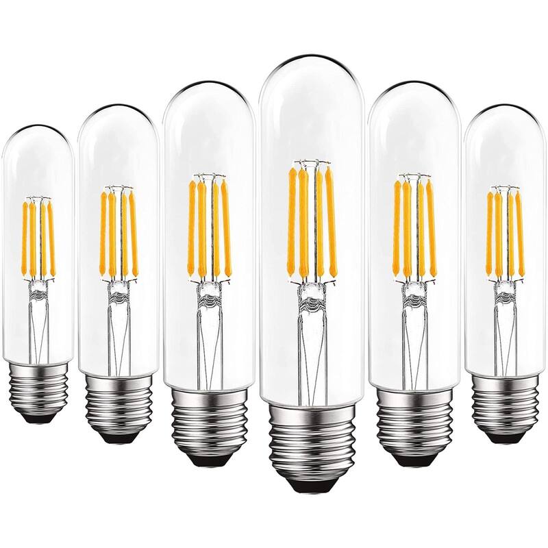 Luxrite T10 LED Bulb, 5W=60W, 4000K Cool White, 500 Lumens, Damp Rated, UL Listed, E26, 6 Pack - 4000K (Cool White) - 4000K (Cool White)