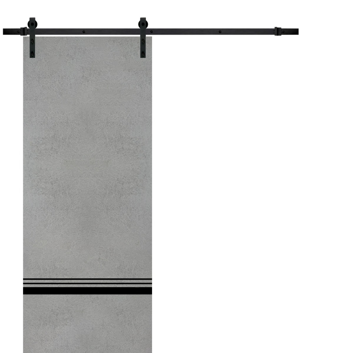 Sturdy Barn Door 36 x 80 Planum 0012 Concrete with 6.6FT