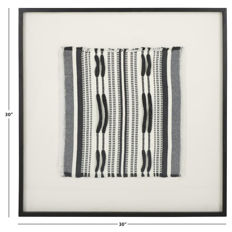 SAFAVIEH Home Wona 30-inch White/Black Framed Textile Art - Black/White