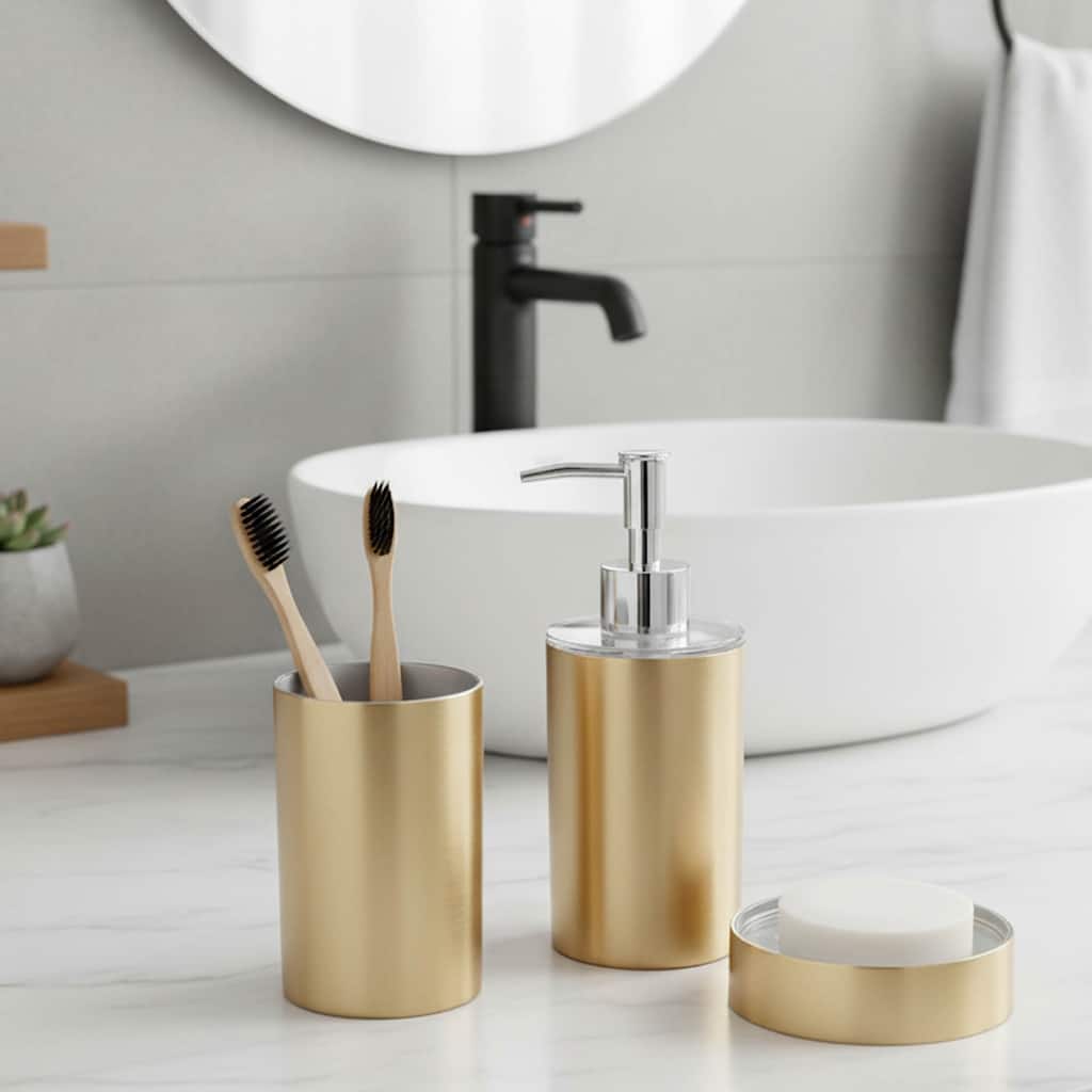 Brushed Gold Bathroom Accessory Set