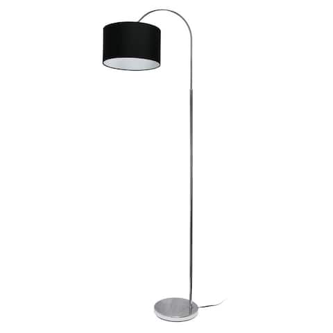 Simple Designs Arched Brushed Nickel Floor Lamp