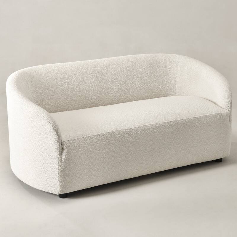 KINWELL 68" W Upholstered Sherpa Boucle Loveseat with 2 Pillows - 2-Seater